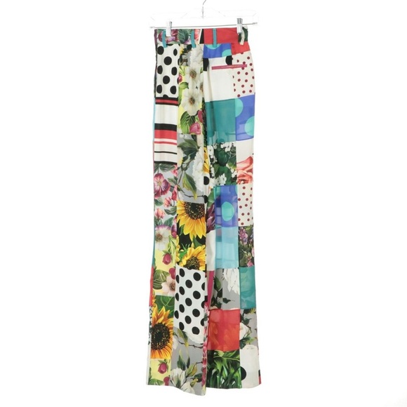 DOLCE & GABBANA Printed Silk Crêpe Wide-Leg Pants Sz 36 NWT - Picture 7 of 10